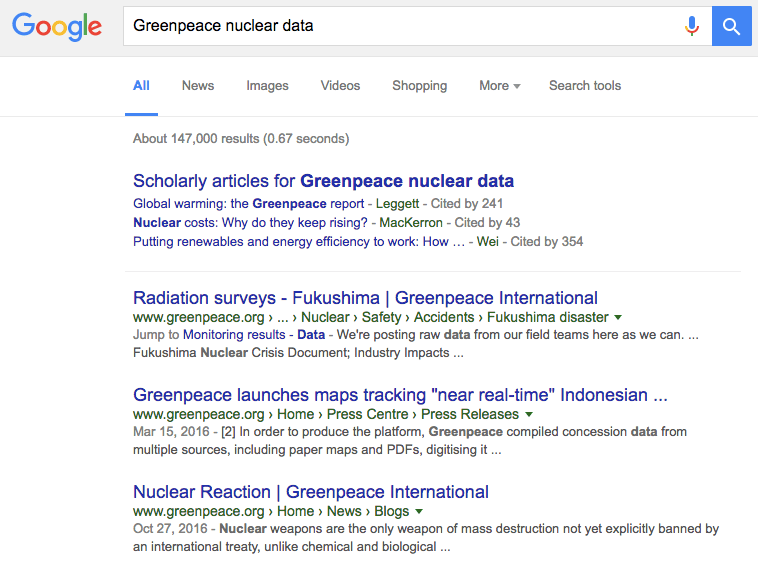 Greenpeace nuclear data